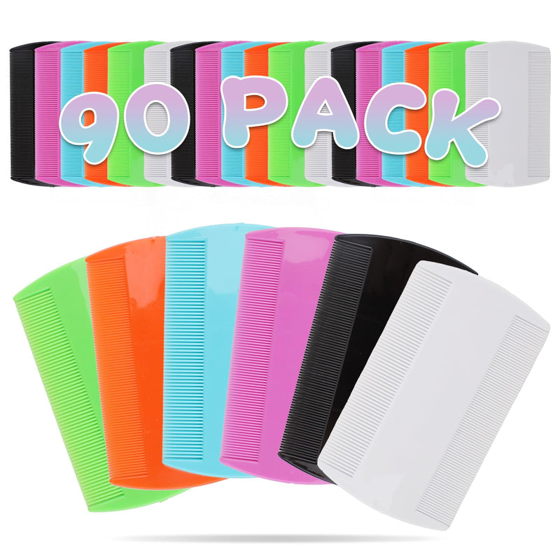 90 Pcs Double Side Tooth Pet Flea Comb Bulk for Cats Dogs Lice and Tick Comb for Small Cats Dogs Kitten Indoor(6 COLORS) - PawsPlanet Australia