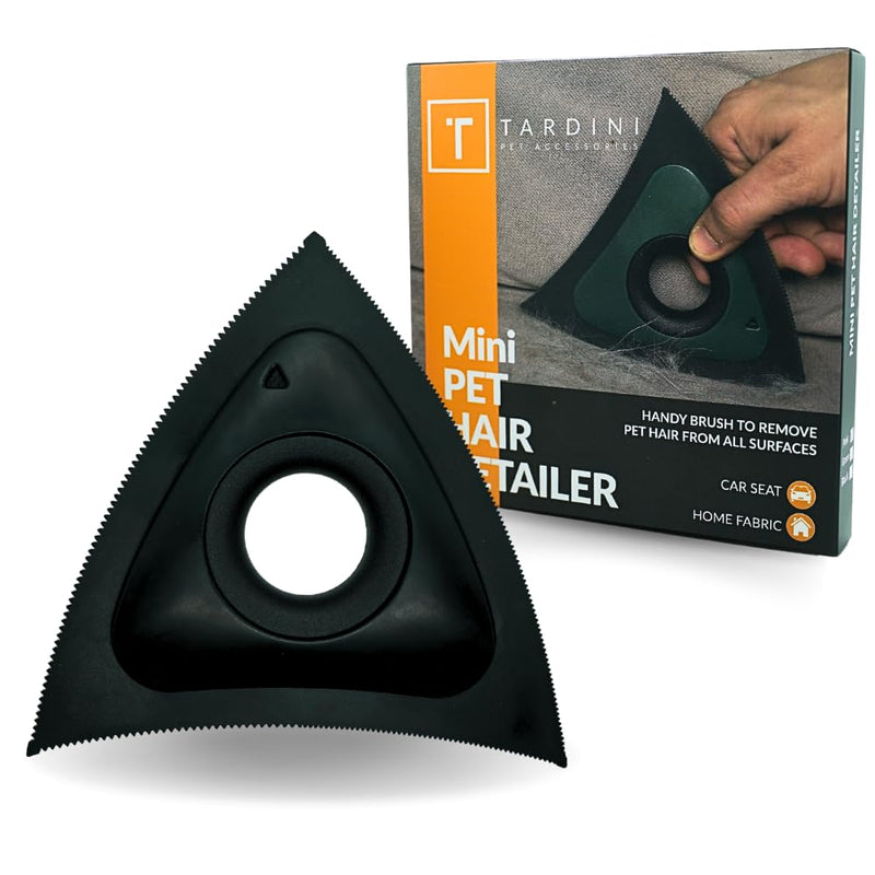 Pet Hair Detailer for Car & Home- Pet Hair Remover for Interior Car Detailing Kit- Triangle Cat & Dog Hair Removal Tool- Car Cleaning Kit- Washable Pet Hair Removal Tool for Couch, Furniture, Carpet Black - PawsPlanet Australia