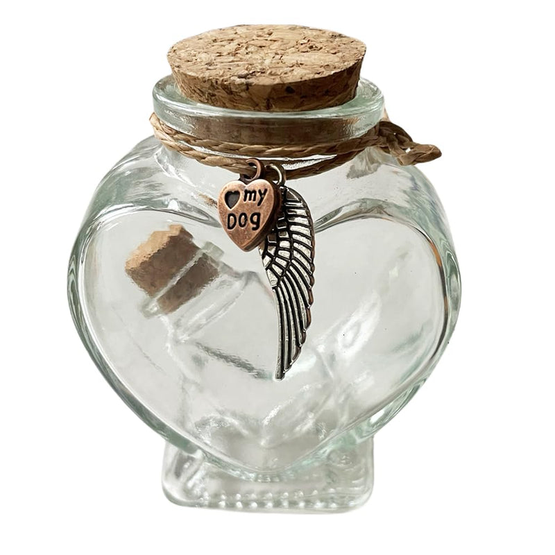 Memorial Bottle for Pet Hair, Lock of Hair Keepsake, Pet Urns for Dogs, Pet Memorial Gifts for Loss of Dog, transparent, JAR001 - PawsPlanet Australia