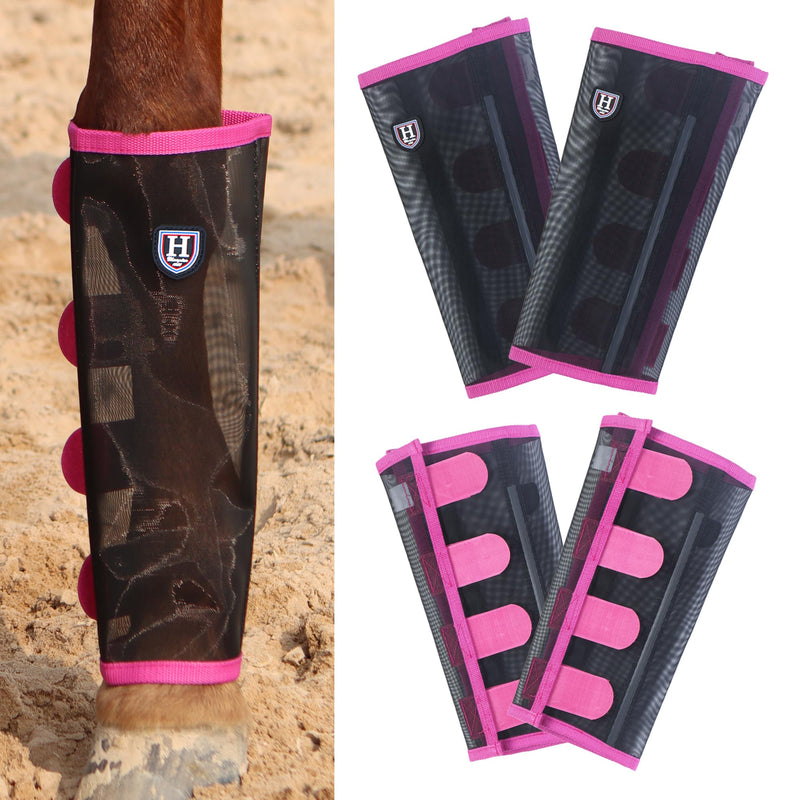 Harrison Howard Loose-Fitting Horse Fly Leggings Breathable, Tear-Resistant Fine Mesh Leg Guards Stay-on Comfortable Fly Boots (Set of 4) Magenta Large - PawsPlanet Australia