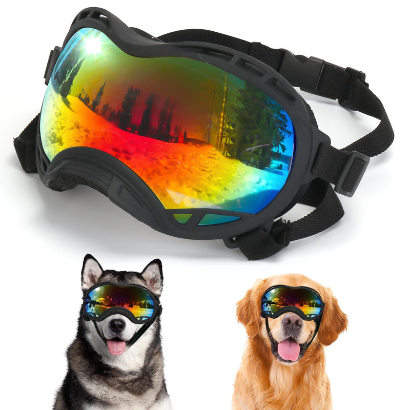 Dog Goggles for Large Dogs, UV Protection Dog Sunglasses, Adjustable Strap, Windproof?Dustproof?Anti-Fog Eye Protection Sunglasses for Large and Medium Dogs (Black Frame) Black Frame - PawsPlanet Australia
