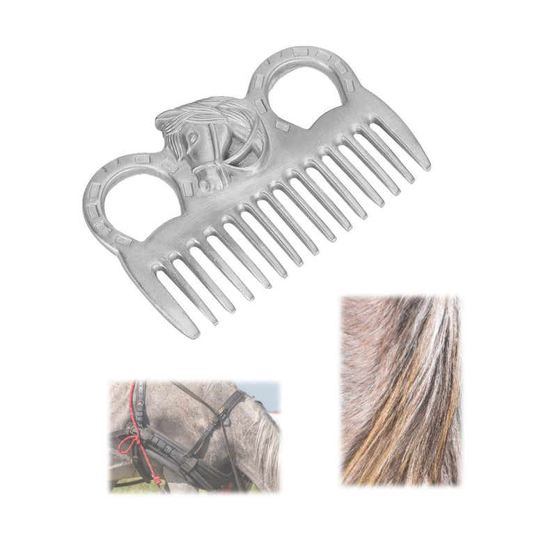 Metal Horse Comb 3.9x2.8x0.2in Portable Livestock Horse Hair Sliver Comb Horse Grooming Comb Livestock Comb for Cleaning Hair Removing Loose Undercoat Knots - PawsPlanet Australia