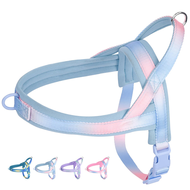 No Pull Dog Harness with Soft Padded Handle, Escape Proof and Quick Fit Vest Harness, Easy Dog Strap Harness for Training Walking, Suitable for Medium Dogs Light Blue M - PawsPlanet Australia