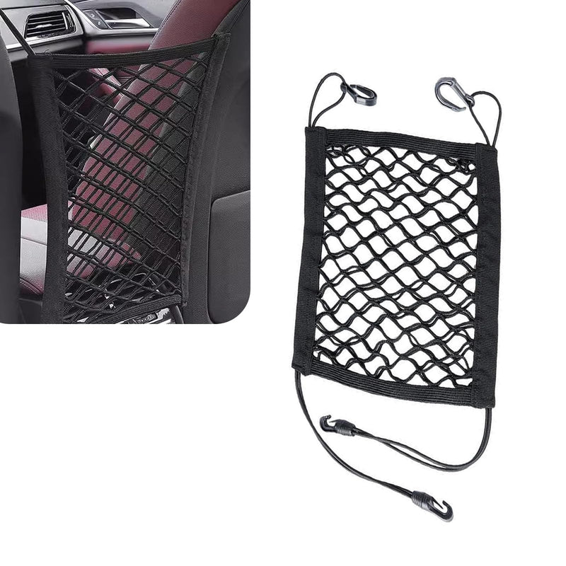 1 PC Car Front and Rear Seats Pet Isolation Net, Double-Layer Coarse Net Breathable Anti-Scratch Anti-Collision Dog Safety Barrier Protection, Flexible Storage Bag, Universal for Cars (Black) - PawsPlanet Australia