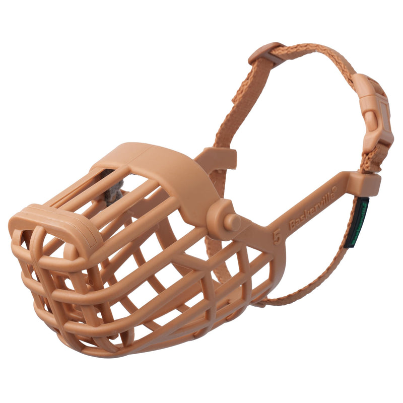 Baskerville Classic Basket Muzzle - Dog can Pant and Drink, Prevents Biting and Food Waste Scavenging, Strong TPR, Ideal for Longer Nosed Dogs, Breathable Dog Training Muzzle for Large Dogs (Size 10) - PawsPlanet Australia