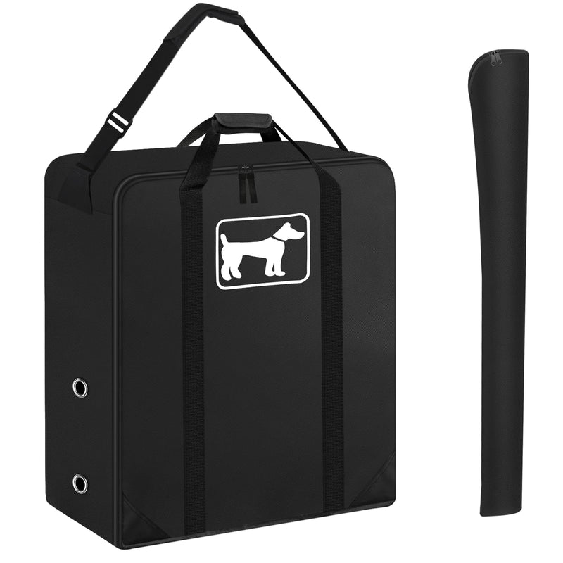 SIRUITON Dog Playpen Storage Bag Fits 32" H 8 Panels and 9 Stakes, Heavy Duty 600D Oxford Fabric Suitable for Foldable Exercise Pet Playpen, Dog Fence Travel Bag with Reinforcing Plate & Shoulder 32 inch - PawsPlanet Australia