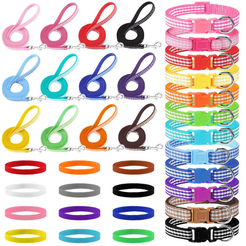 36 Pcs Puppy Collar and Leash Set, Adjustable New Born Dog Collars and Leash Set Soft Nylon Whelping Puppy Collars for Litter Medium Small Dogs Walking Training - PawsPlanet Australia