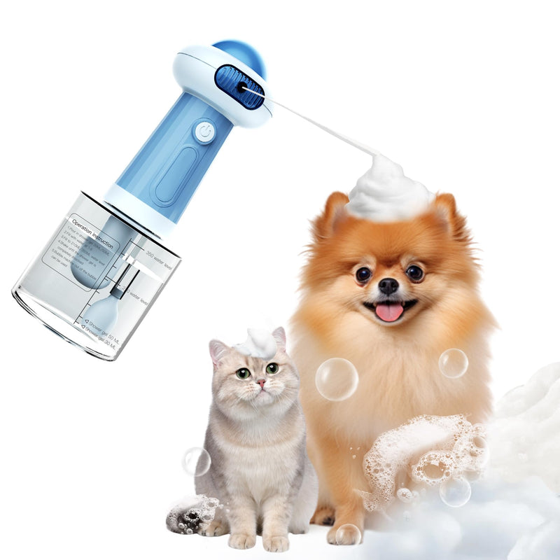 Waterproof Upgrade Dog Bath Supplies, Electric Dog Shower Foam Machine, Automatic Dog Soap Dispenser, Magnetic Charging Shampoo Frother for Dogs, Dog Bubble Machine for Pet Dog Cat Puppy Children-Blue Blue - PawsPlanet Australia