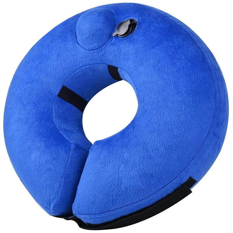 Inflatable Dog Cone Collar for Dogs After Surgery, Self-Inflating Soft Adjustable Blow up Donut Dog E-Collar for Medium Large Dog and Cats Blue - PawsPlanet Australia