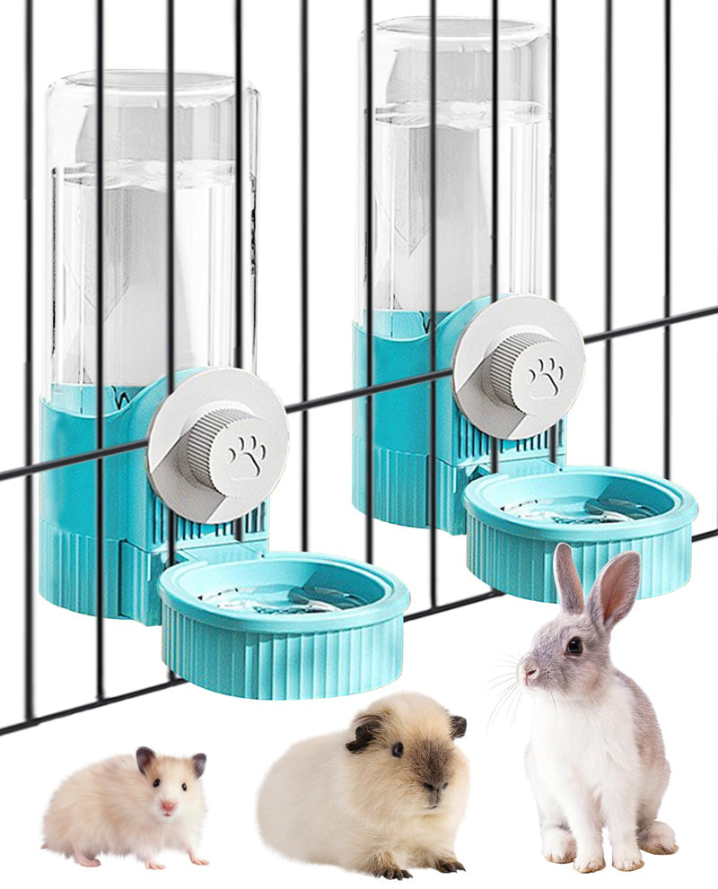 BNOSDM Rabbit Water Dispenser for Cages, 18oz 2 Pack Gravity Guinea Pig Water Bottle No Drip, Hanging Bunny Water Feeder for Chinchillas Hamsters Ferrets Squirrels (Blue) Blue 2Pcs Water Bottle - PawsPlanet Australia