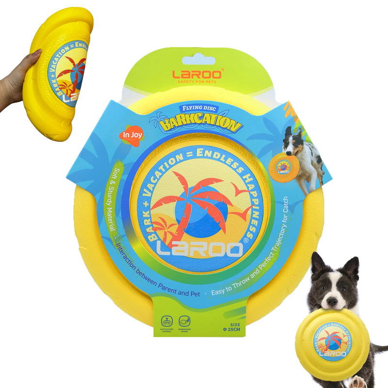 LaRoo Dog Flying Disc,Flying Plate 24cm Bite Resistant Floating Interactive Tossing Toys,Chew Toy for Training Summer Party Outdoor Playing Puppy Medium Large Dogs Birthday - PawsPlanet Australia
