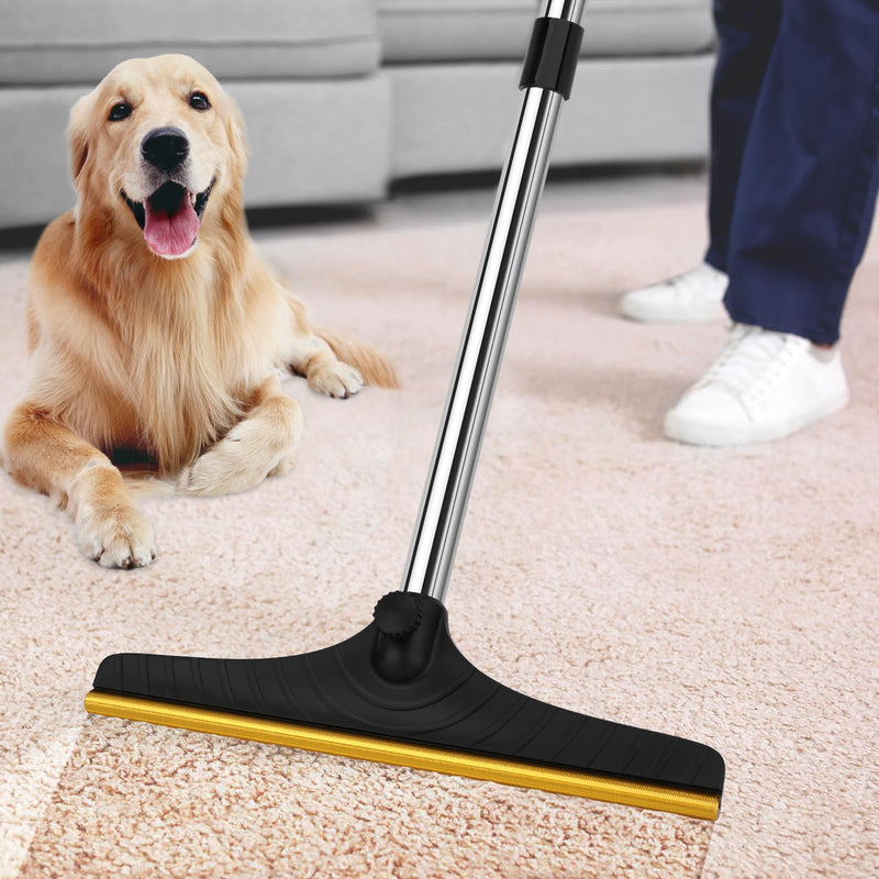 B-Land Carpet Rake for Pet Hair Removal, Reusable Pet Hair Removal Tool Cat Dog Hair Remover with 60” Long Adjustable Handle, Carpet Brush Carpet Scraper Pet Hair Remover Broom Black - PawsPlanet Australia