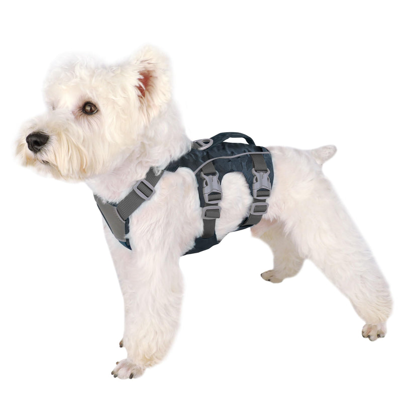 Escape Proof Dog Harness, Lightweight Full Body Pet Vest with Lift Handle and Leash Clip, Reflective Adjustable Small Dog Harness for Daily Walking(Grey,Chest:14-22") XS: Chest 14-22", Fit 8-12 lbs Grey - PawsPlanet Australia