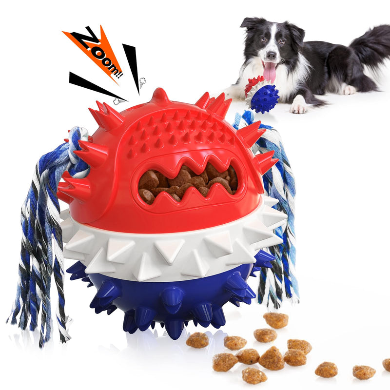 HGB Squeaky Dog Toys for Aggressive Chewers, Tough Dog Chew Toys for Large Medium Dogs, Indestructible Dog Toy to Keep Them Busy, Treat Dispensing Dog Toys for Boredom & Enrichment Blue - PawsPlanet Australia