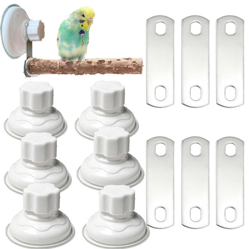 6 Pack Suction Cup Accessory Sets for Brid Perches Brid Stand Sticks Stand Toy Wood Platform for Parrot Parakeet Cockatiel Budgie Suction Cup for Window Bath Shower Car Travel Wall Outdoor Indoor 6 pack - PawsPlanet Australia