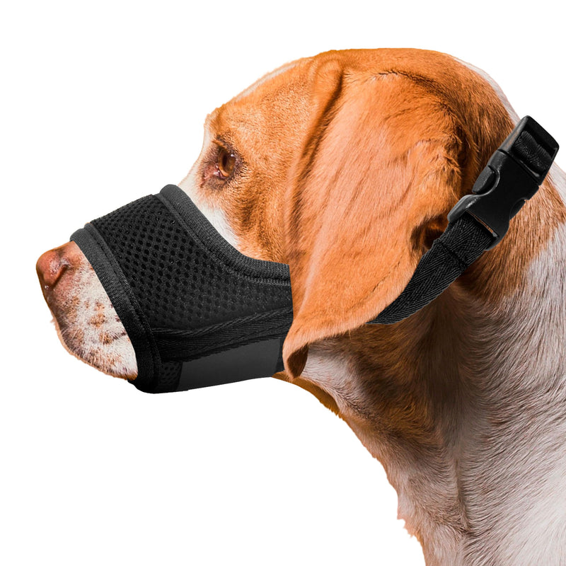 Dog Muzzle, Breathable Nylon Muzzles for Small Medium Large Dogs, Soft Air Mesh Pet Muzzles Anti Chewing Allow Eating Drinking, Adjustable Puppy Mouth Cover Prevent Biting 6 Sizes, Black, XS X-Small - PawsPlanet Australia