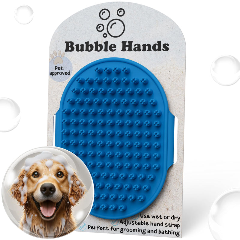 Dog Bath Brush - Silicone Grooming and Shedding Brush for Dogs & Cats, Puppy Essentials Dog Shampoo Brush, Pet Hair Removal Tool for Deep Clean & Massage Blue - PawsPlanet Australia