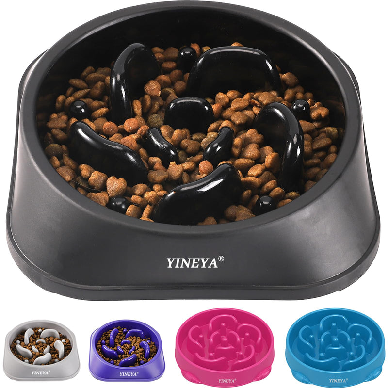 Slow Feeder Dog Bowls Small Breed, Dog Slow Feeder Bowl, Dog Food Bowls Slow Feeder, Small Dog Bowl Slow Feeder, Dog Puzzle Feeder Bowls, Dog Bowls Small Size Dog, Slow Eating Dog Bowl 1~2Cups Medium A - Black - PawsPlanet Australia