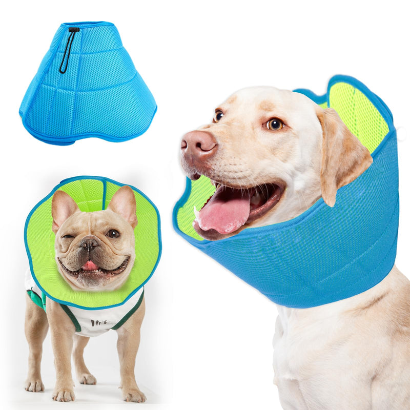 Soft Cone for Medium Dogs Alternative After Surgery, Adjustable Dog Recovery Collars & Cones to Stop Licking, Comfortable Elizabethan Cone of Shame Alternatives - Blue Green (M) - PawsPlanet Australia