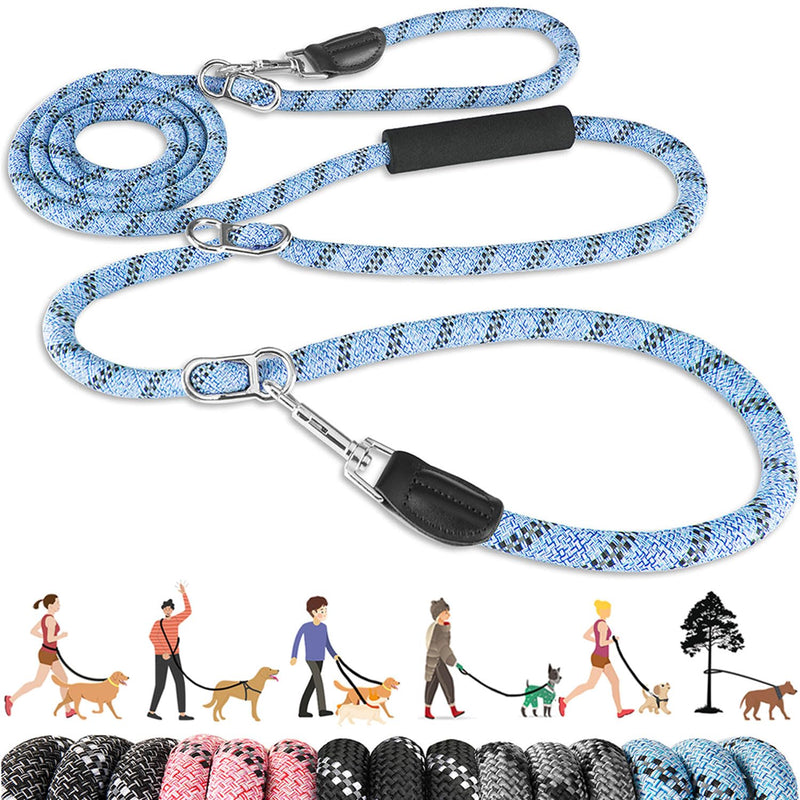 Lukovee Hands Free Dog Leash, 10FT Adjustable Training Lead 1/2 Inch Nylon Heavy Duty Lead No Pull for Large Medium Dogs, Tangle Free Reflective Waist-Leash for Walking Running, Blue 10 FT for Medium Large Dogs