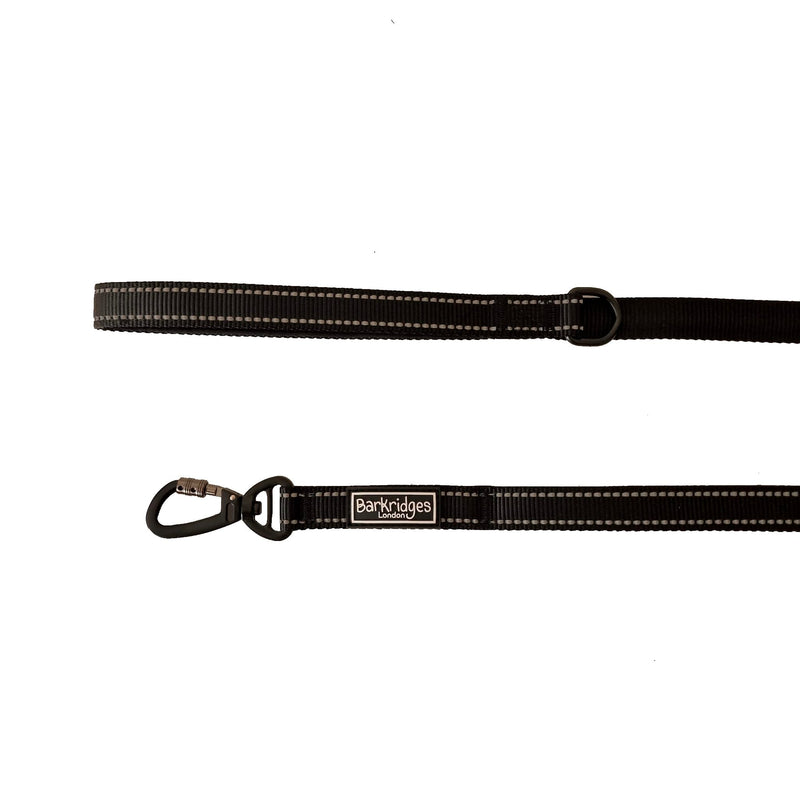 Barkridges® Premium Triple Handle Dog Lead Leash | Traffic Handle | Secured | Locking Clip | Padded Handle | Safety Reflective Strips | Comfortable for Small Medium Large Dogs (Black, 5 ft) Black - PawsPlanet Australia