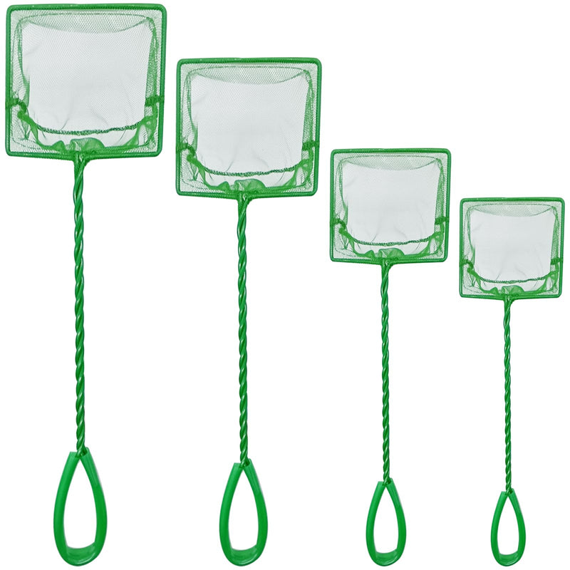 4 Pack Aquarium Fish Net, Multi-Size Fine Quick Fish Catch Nets Nylon Fishing Mesh Nets with Long Plastic Handle for Fish Tank - Green (3in, 4in, 5in, 6in) - PawsPlanet Australia
