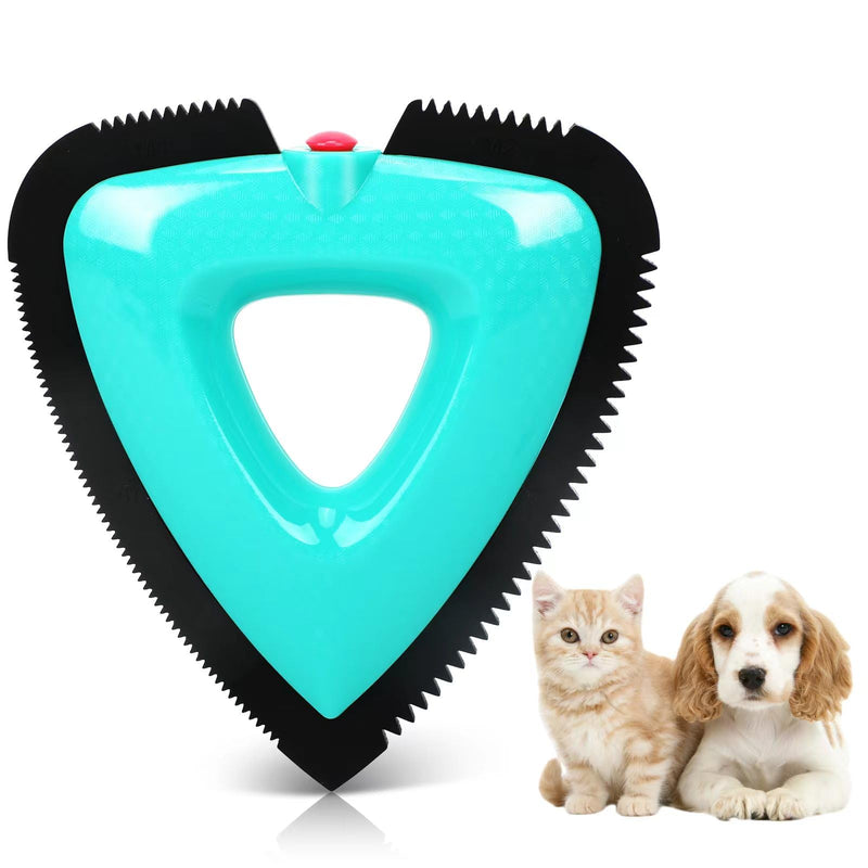 Mini Pet Hair Remover, Cleaning Brush for Car Detailing, Auto Interior, Furniture, Sofas and Carpets, Handheld Triangle Carpet Dog Hair Remover - Reusable Plush and Fur Cleaning Supplies Green - PawsPlanet Australia