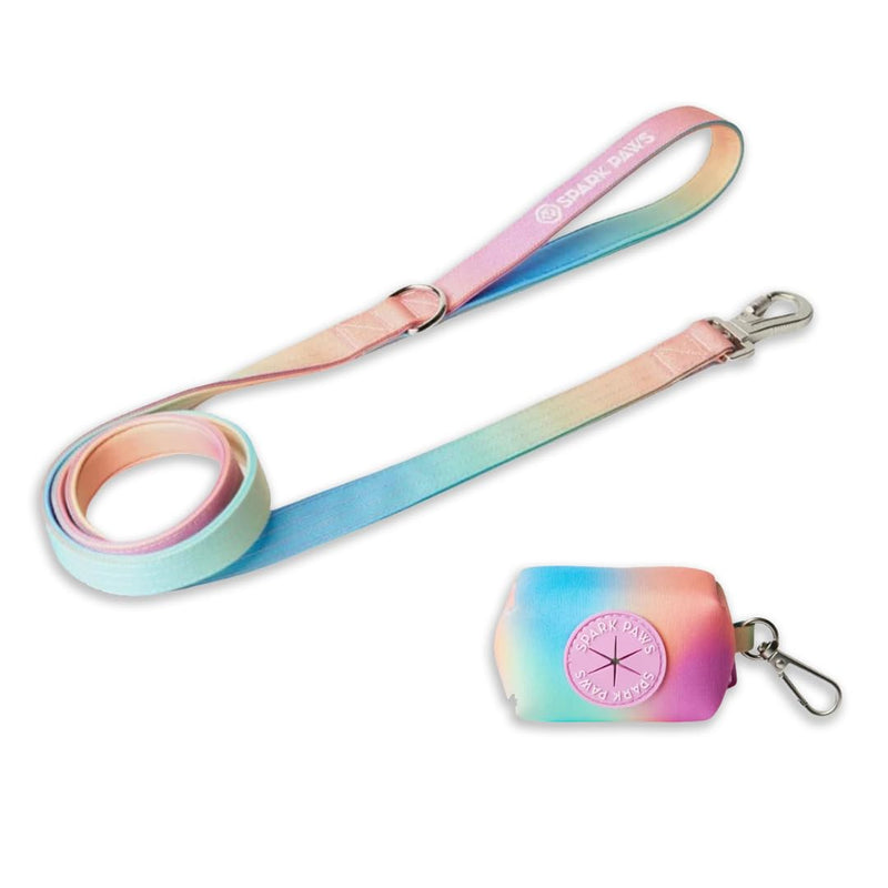 Spark Paws Premium Dog Leash & Poop Bag Set - Heavy-Duty Alloy Hook for Strong Pulling Breeds - Comfortable, Durable & Secure - Pastel Icing - PawsPlanet Australia