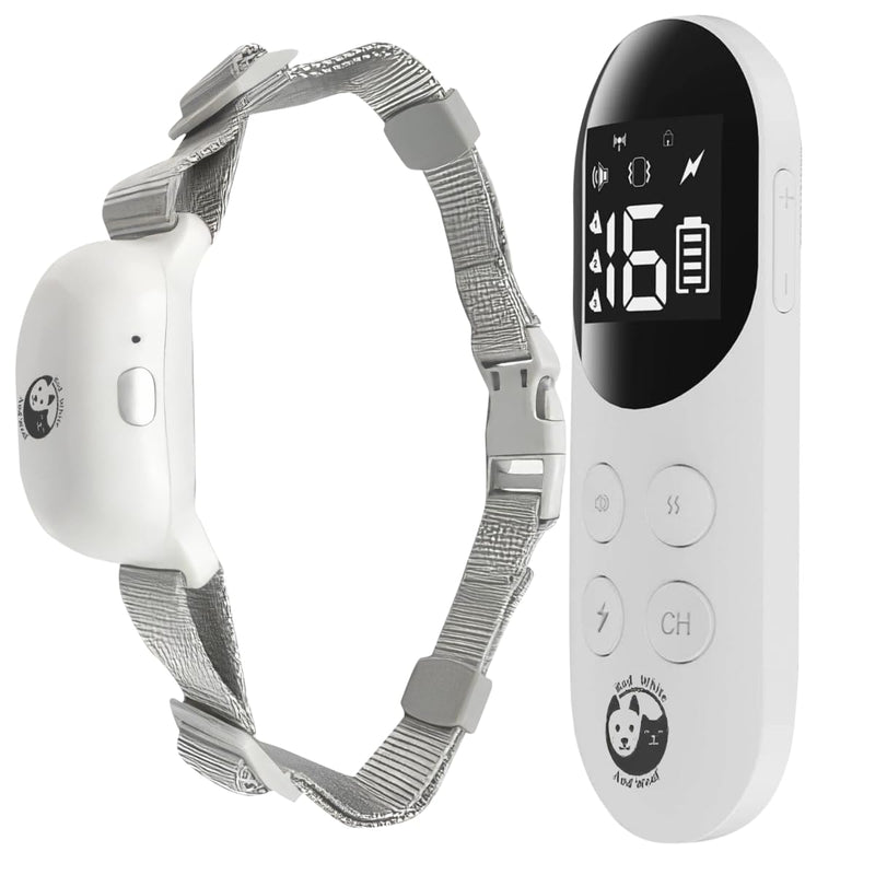 Dog Shock Collar with Remote, Rechargeable Training Shock Collar for Small Medium Large Dogs 1000Ft Control Range, Waterproof Electric Bark Collar with Beep, Vibration, Safe Shock White - PawsPlanet Australia