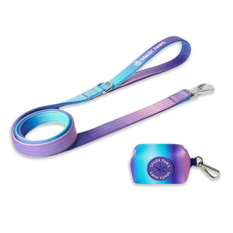 Spark Paws Premium Dog Leash & Poop Bag Set - Heavy-Duty Alloy Hook for Strong Pulling Breeds - Comfortable, Durable & Secure - 90s Retro - PawsPlanet Australia