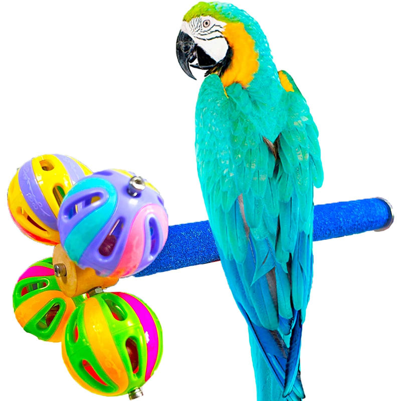 Large Bird Perch Toy with Rotating Balls Natural Parrot Large Bird Stand Perches Toy Wood Rotate Spinning Balls for Cage Parakeet Budgies Parrotlets Lovebird Cockatiels Conure Macaw African Greey - PawsPlanet Australia