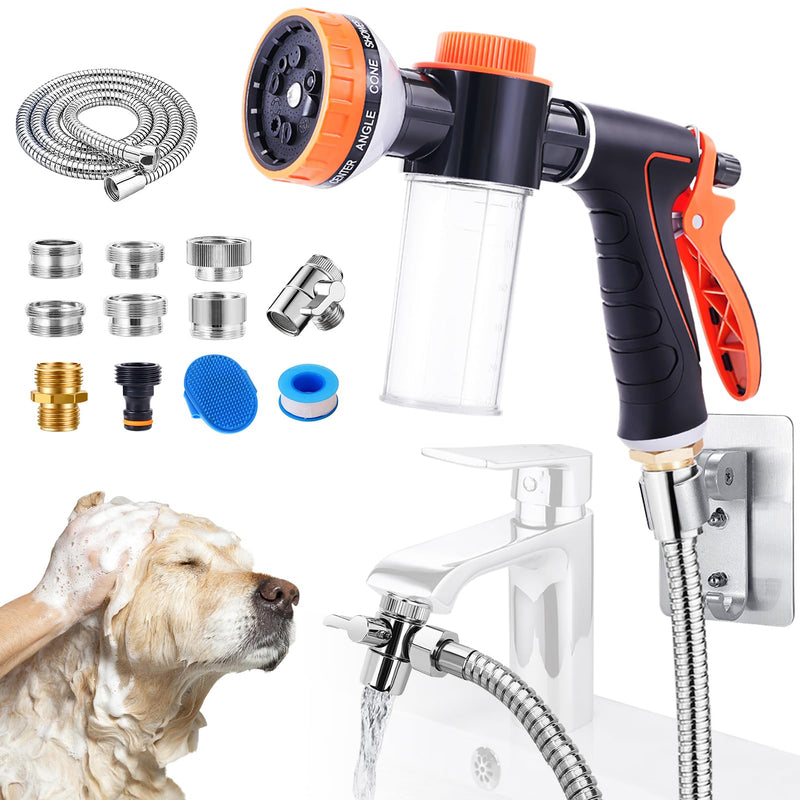 Bathtub Faucet Sprayer Attachment for Tub, Dog Washing Hose Attachment for Bathtub with Faucet Adapters, Sink Sprayer Dog Bath Hose Attachment for Tub Faucet, Dog Hose Attachment for Bathtub 11 - PawsPlanet Australia