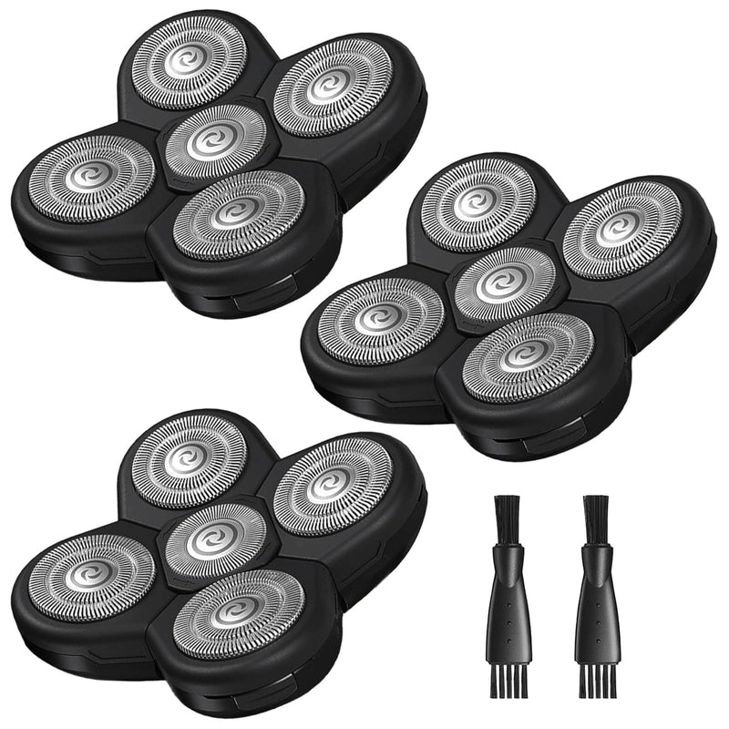 3-Pack Replacement Blades for Bald Men's Electric Head Shaver - Quick Install & Clean, Durable Stainless-Steel Blades - Wet & Dry, Close & Bump-Free Shave for Head, Face & Body 1 Count (Pack of 3) - PawsPlanet Australia