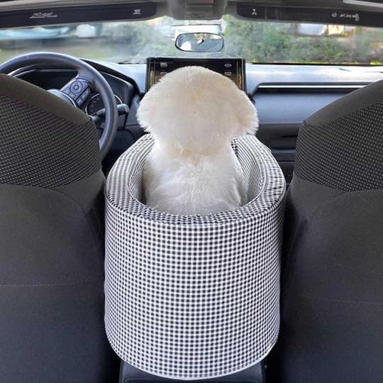 Waggle Portable Pet Nonslip Car Seat with Seat Belt (Black White, Free Size) Black White - PawsPlanet Australia