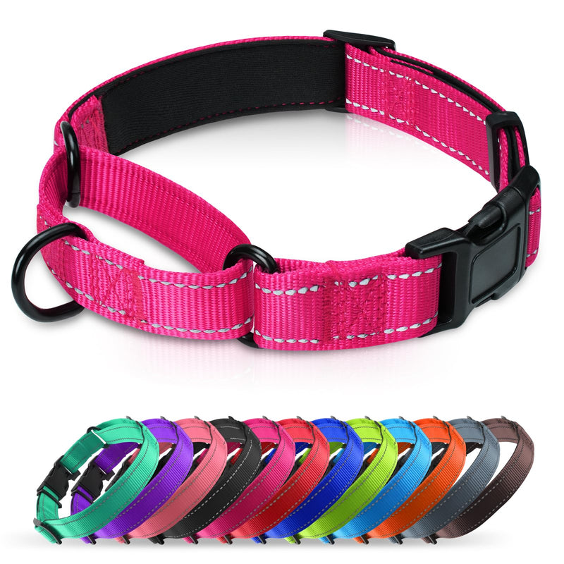 Padded Martingale Collar for Dogs | Neoprene Martingale Dog Collars | Reflective Nylon Martingale Collar | Adjustable Dog Martingale for Small Medium and Large Dogs Large(pack of 1) Hot Pink - PawsPlanet Australia