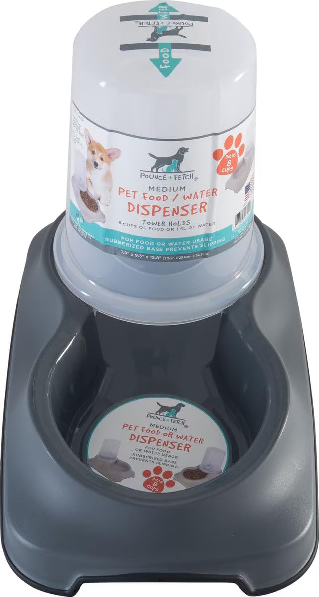 Fonteme|Pounce + Fetch Cat & Dog Automatic Feeder & Water Dispenser, White, 1.5-liters - PawsPlanet Australia