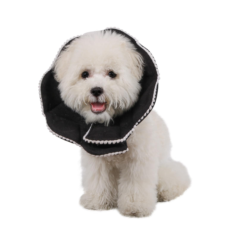 Soft Cat Recovery Collar,Adjustable Cat Cone Collar Cute,Cat Cones After Surgery for Kittens,Black,Samll Small(neck:7.8"-9") Black - PawsPlanet Australia