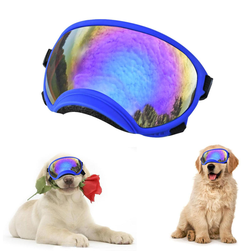 Soft Samll Dog Sunglasses Dog Goggles for Large Breed UV/Wind/Dust Protection Winproof Dog Puppy Sunglasses Pet Glasses Eye Wear with Adjustable Strap (Bule Frame & Bule Lens/Large) Bule Frame & Bule Lens/Large - PawsPlanet Australia
