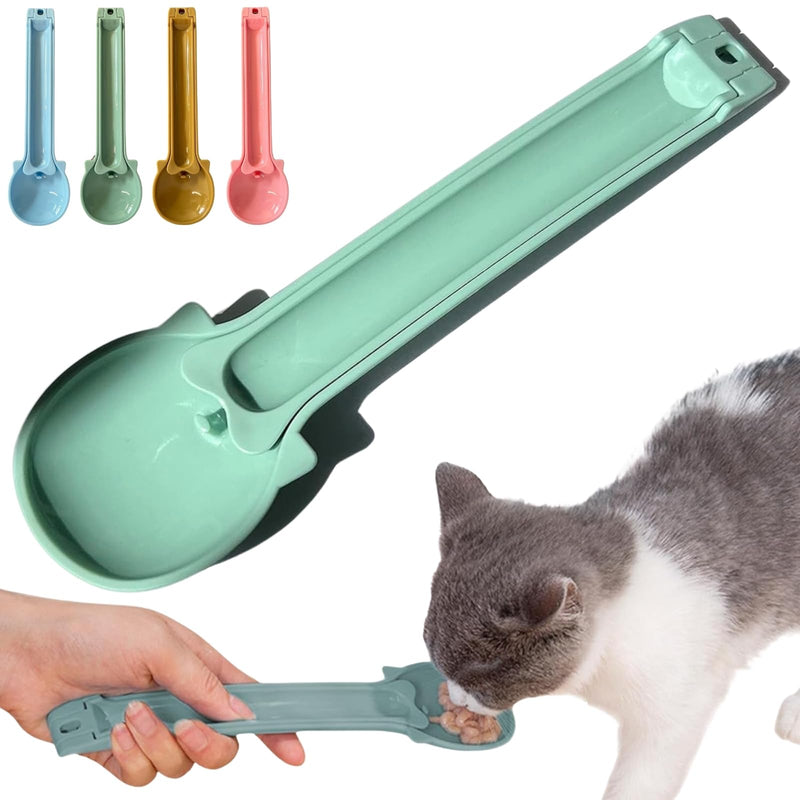 Cat Treat Spoon Squeeze, Cat Strip Feeder Spoon for Bisque Bar Feeding, Happy Spoon for Cats Treats, Cat Spoon & Cat Treat Tube Squeezer, Cat Treat Feeder Spoon for Feeding Liquid Food (Green) Green - PawsPlanet Australia