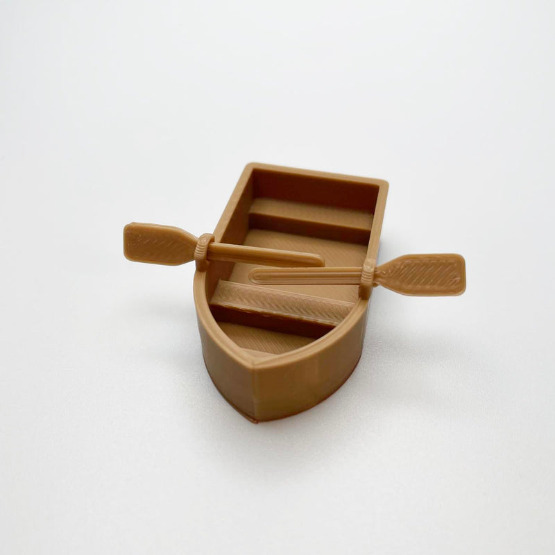 Floating Mini Rowboat Decor for Aquarium, Mini Boat Decorative Aquarium Floater, Floating Rowboat with 2 Paddles, Classic and Minimalist Design, Brown, RB-5000 - PawsPlanet Australia