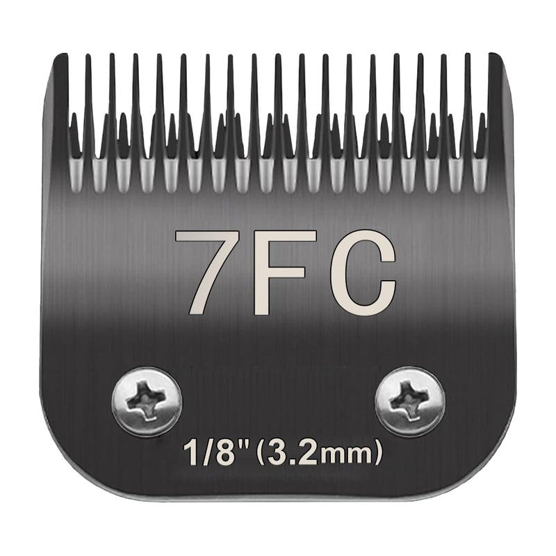 Docal 7FC Pet Dog Grooming Detachable Blades, Compatible with Andis Size-7FC Cut Length 1/8"(3.2mm), Most A5, KM Series Clippers,Made of Ceramic Blade (Black) 7FC 3.2mm - PawsPlanet Australia