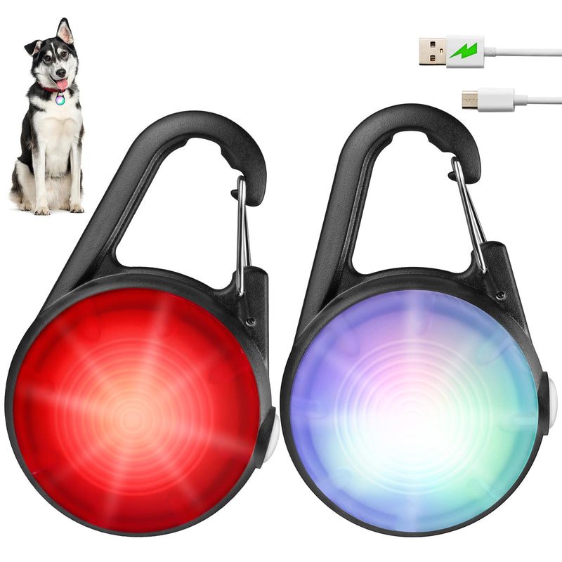 Dog Collar Light, 2 Packs 4 Modes Lights for Dog Collar, High Capacity USB Rechargeable Dog Light, IP68 Waterproof Dog Lights for Night Walking, Climbing, Running - PawsPlanet Australia