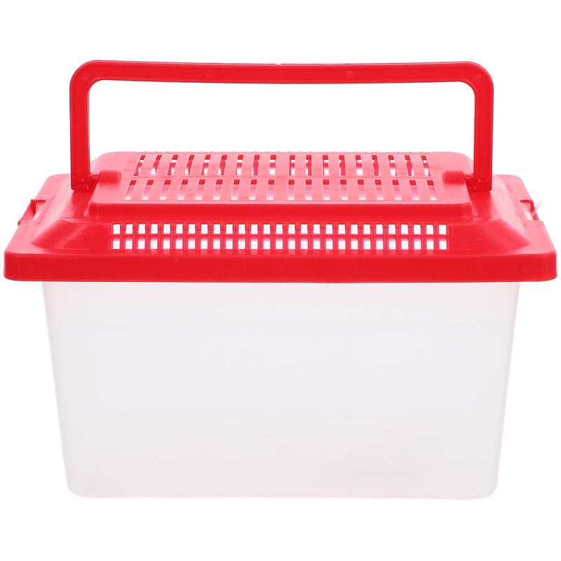 Portable Fish Tank Handheld Aquarium Transparent Turtle Box Compact Plastic Pet Hamster Carrier 7.08X4.33X4.33 Inches for Travel and Home Use 18x11cm
