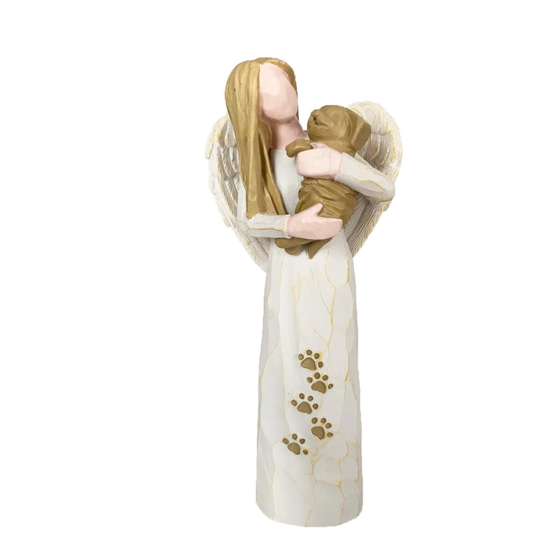 Dog Memorial Gifts for Loss of Dog, Pet Memorial Gifts, Resin Angel Statues,Sculpting Angels，Pet Sympathy Gifts，Passed Away Dog Gifts(White - PawsPlanet Australia
