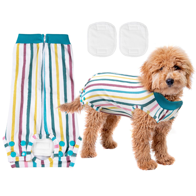 Leekalos Recovery Suit for Dogs After Surgery,Soft Breathable Dog Bodysuit Surgical Recovery Suit,Male Female Dog Neuter Spay Suits Anti Licking Wounds Jumpsuits for Small Medium Large Dogs Streaks - PawsPlanet Australia