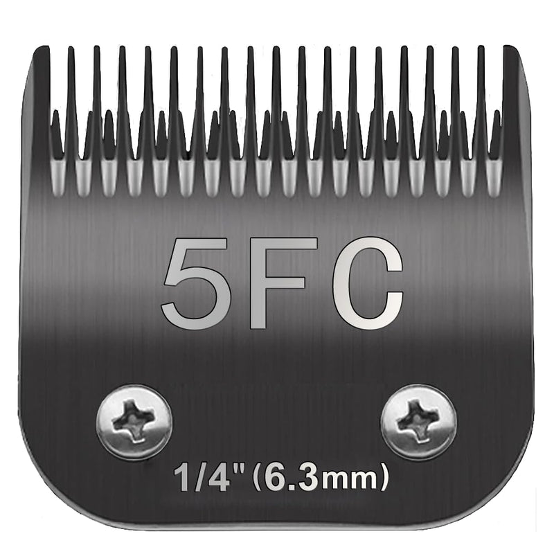 TRAH 5FC Blade Dog Grooming Clipper Replacement Blades Compatible with Andis Dog Clippers,Most A5, Wahl KM Series Clippers,Detachable Ceramic Blade,Size-5FC, 1/4-Inch Cut Length (6.3mm) Black 5FC 6.3mm - PawsPlanet Australia