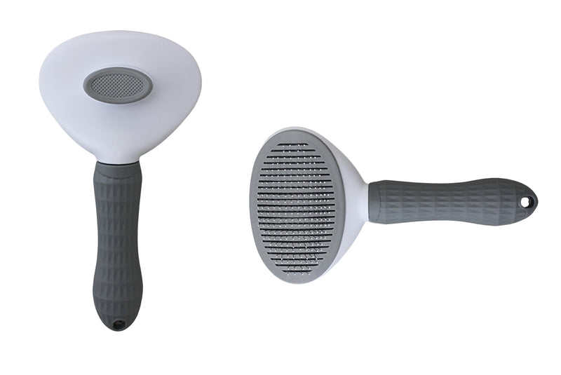 Pet Grooming Brush For Cats & Dogs Self-Cleaning Slicker Brush Hair Removal Comb Gentle De-shedding Grooming Tool - PawsPlanet Australia