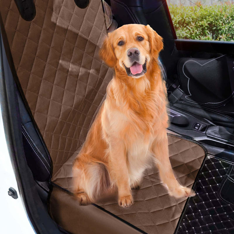 Full Protection Dog Car Seat Cover with Side Flaps Nonslip Scratchproof. Waterproof Front Seat Car Cover Fits for Most Vehicles 1 Pack (brown) Universal Fit brown - PawsPlanet Australia