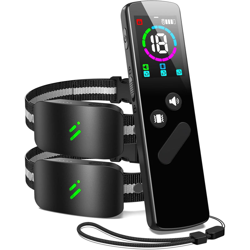Dog Training Collar 2 Dogs with Remote Control 2680FT Beep and Vibration Dog Collars, 4 Training Modes, Waterproof for Large Medium Small Dogs (8-120Lbs) Black 2PCs Black - PawsPlanet Australia
