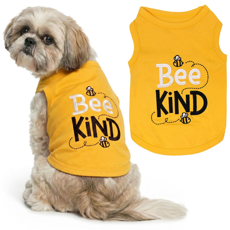 Parisian Pet Dog Shirt – 100% Cotton Shirts for Medium Dogs – Sleeveless Puppy Vest – Lightweight and Breathable Pet Apparel – Soft Pullover Summer Dog Clothes - Stretchy T Shirts for Dogs Bee Kind - PawsPlanet Australia